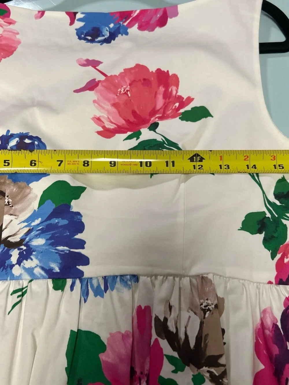 kate spade White Peplum Tunic with Pink, Blue & Green Floral Print